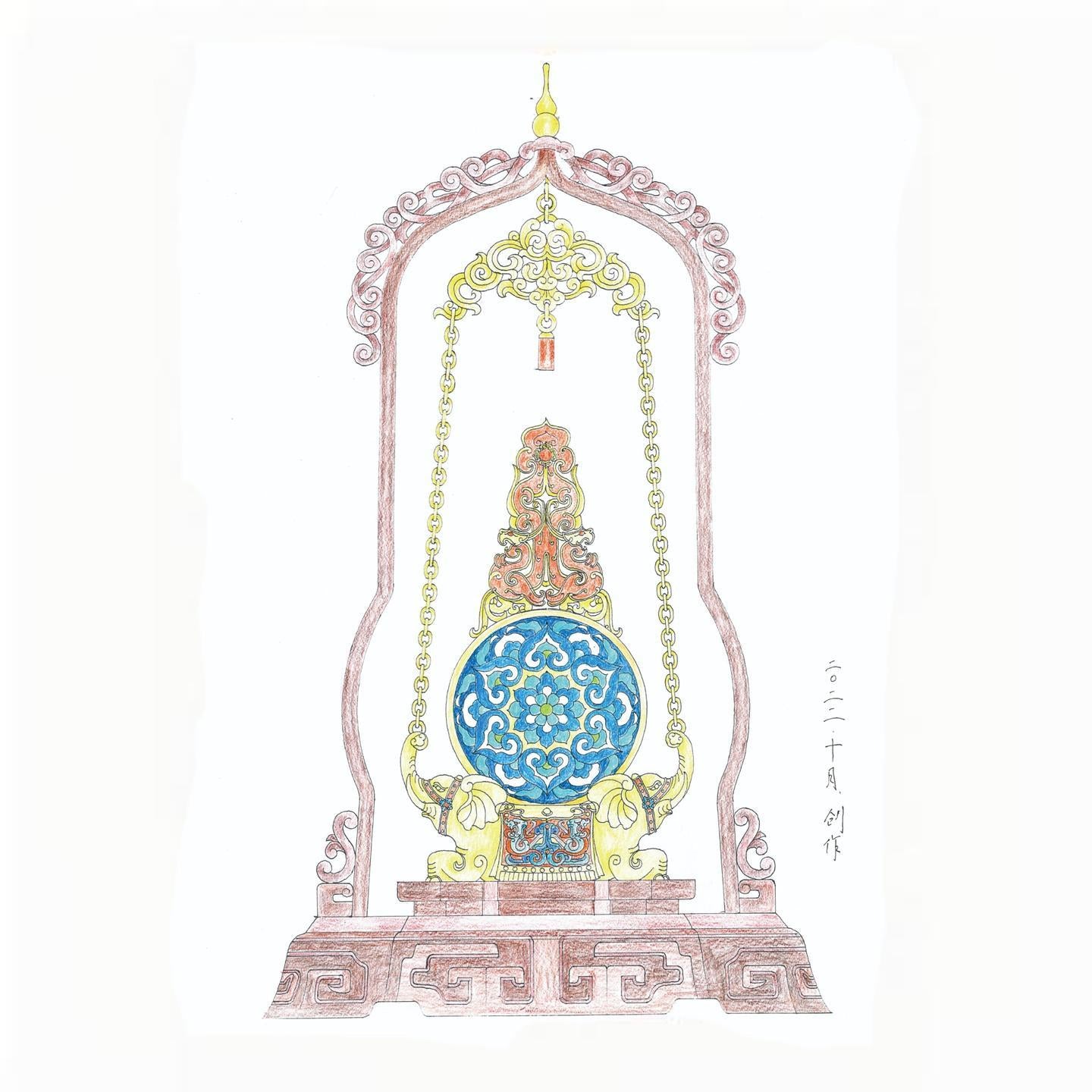 景泰藍宗師絕響 天下泰平 鏈子瓶